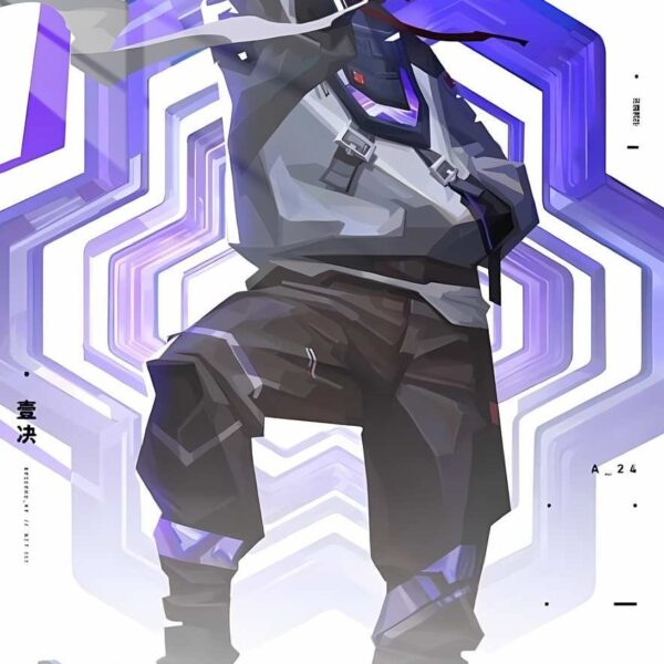 Yoru'S Shadow Assault Geometric Abstract Purple